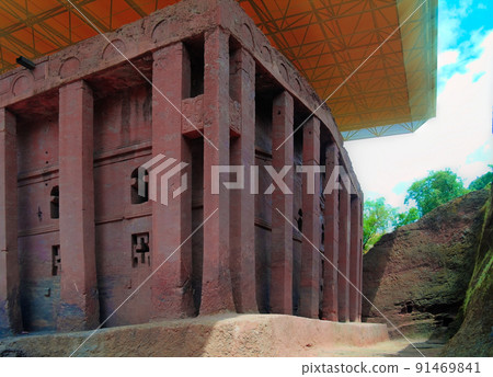 Biete Medhane Alem rock-hewn church, Lalibela, Ethiopia 91469841