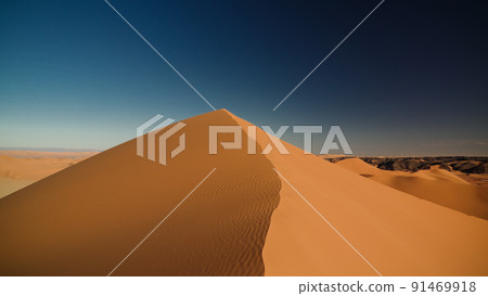 Sunset view to Tin Merzouga dune at Tassili nAjjer national park in Algeria 91469918