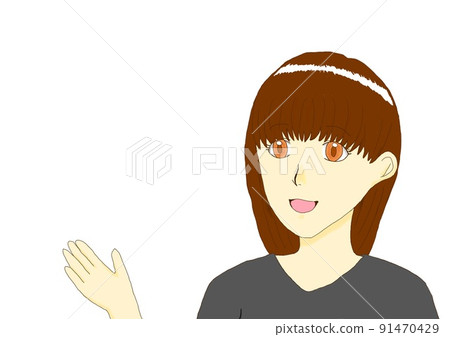 Illustration of a woman with long hair 91470429