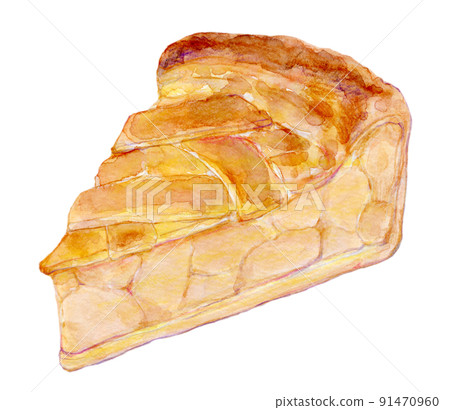 Apple pie watercolor illustration 91470960