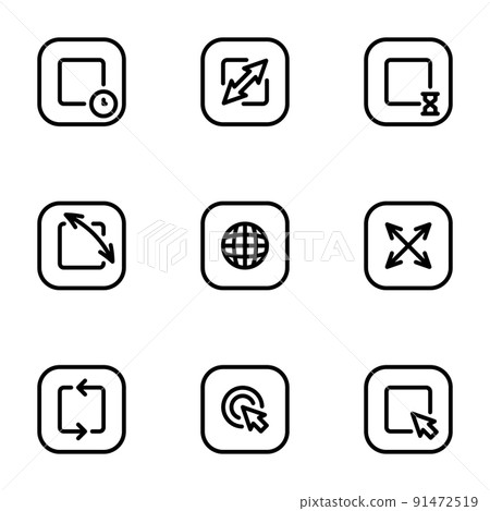 Set of black icons isolated on white background, on theme Internet, Web symbols Set of black icons isolated on white background, on theme Internet, Web symbols 91472519