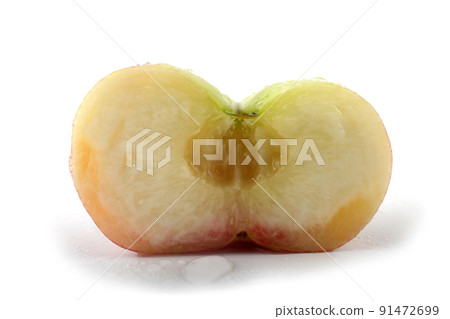 Flat peach (doughnut peach, donut peach, UFO peach, peento peach, saucer peach). Ancient Chinese variety "Pan tao". Delicacy  91472699