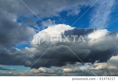 beautiful blue sky with clouds in the evening as abstract background beautiful blue sky with clouds in the evening as abstract background 91474217
