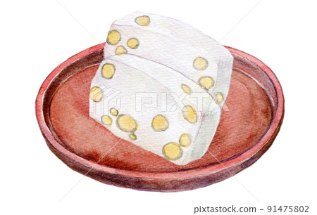 豆餅水彩插圖 91475802