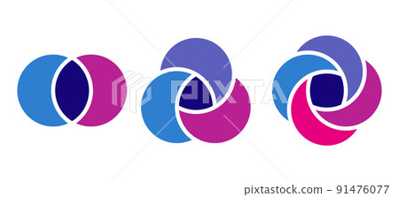 Venn diagram circles chart infographic. Vector design elements for business strategy presentation. 91476077