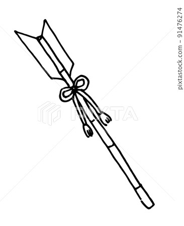 Simple illustration sumi-e pen drawing Hamaya Simple illustration sumi-e pen drawing Hamaya 91476274