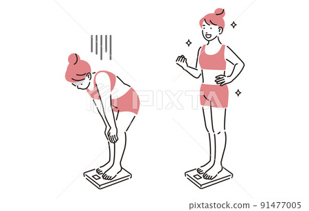 People Diet_Women set on a scale 91477005