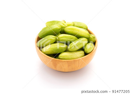 Bilimbi or Averrhoa bilimbi isolated on white background. Food and healthcare concept 91477205