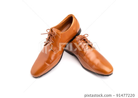 New men leather shoe (brown color) isolated on white 91477220
