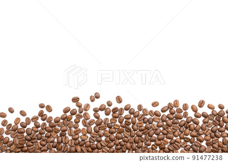 Coffee bean on isolated on white background. Food and beverage concept 91477238