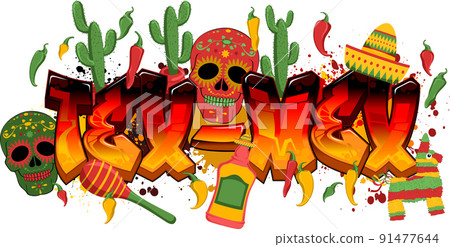 Quality Mexican Food Themed Vector Graphic Design - Tex Mex Quality Mexican Food Themed Vector Graphic Design - Tex Mex 91477644