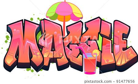Graffiti Styled Urban Street Art Tagging Design - Maggie Graffiti Styled Urban Street Art Tagging Design - Maggie 91477656