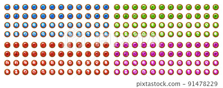 Circle web buttons with wooden frame and icons Circle web buttons with wooden frame and icons 91478229