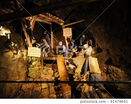 Sado Gold Mine Sotafu Pit (Edo Gold Mine Picture Scroll Course) Mizukami Wheel Sado Gold Mine Sotafu Pit (Edo Gold Mine Picture Scroll Course) Mizukami Wheel 91479681
