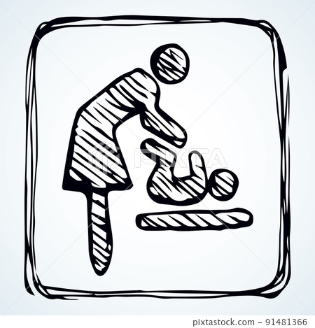 Sign for mother and child room. Vector drawing Sign for mother and child room. Vector drawing 91481366