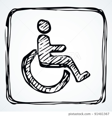 Toilet sign for the disabled. Vector drawing Toilet sign for the disabled. Vector drawing 91481367
