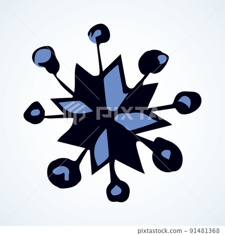 Cute snowflake. Vector freehand drawing 91481368