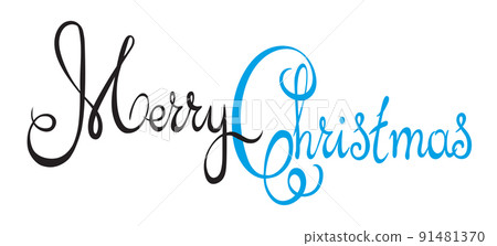 Lettering Merry Christmas. Vector drawing 91481370