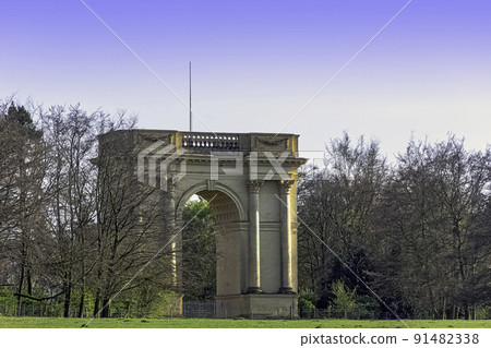 The Corinthian Arch on South Front in Stowe, UK The Corinthian Arch on South Front in Stowe, UK 91482338