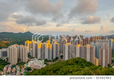 the cityscape of Tseung Kwan O, Hong Kong 30 April 2022 91482463