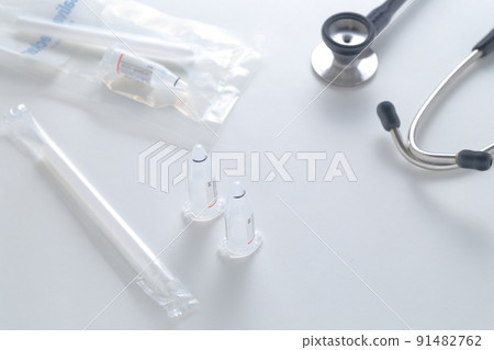 Saliva test kit and stethoscope test image 91482762