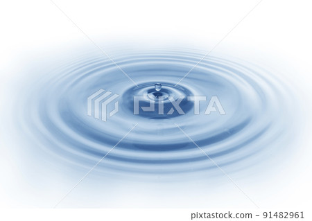 Splash water, water dripping on the water surface Blue water wave Isolated on white background 91482961