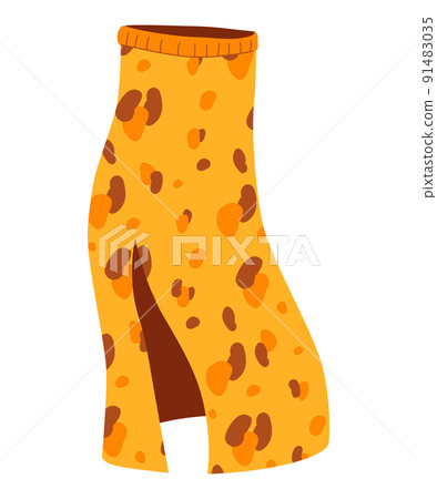 Leopard print skirt - modern flat design single isolated object Leopard print skirt - modern flat design single isolated object 91483035