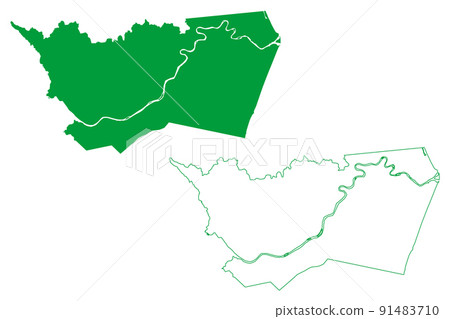 Belmonte municipality (Bahia state, Municipalities of Brazil, Federative Republic of Brazil) map vector illustration, scribble sketch Belmonte map 91483710