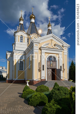 Old ancient Cathedral of St Alexander Nevsky in Kobrin city, Brest region, Belarus. 91484623