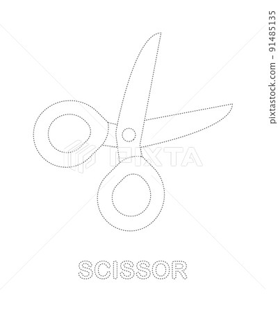 Scissor tracing worksheet for kids Scissor tracing worksheet for kids 91485135