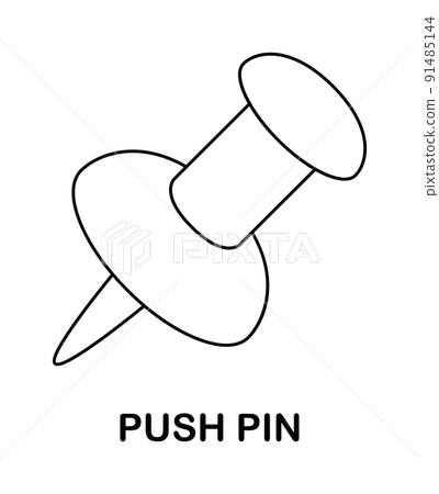 Coloring page with Push Pin for kids Coloring page with Push Pin for kids 91485144