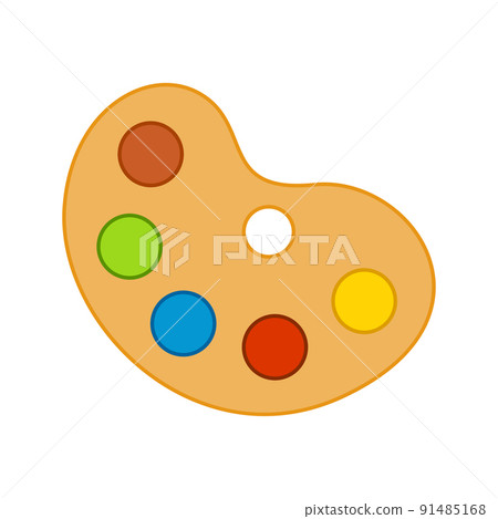 Art Palette isolated on white background - Stock Illustration [91485168 ...