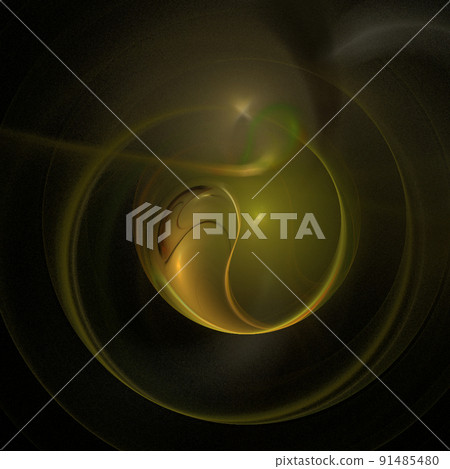 rounded smooth abstract olive element on black background, design, graphic 91485480