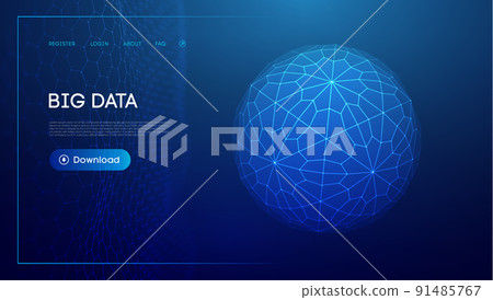Technology sphere digital background. Cloud technology vector illustration. Sphere shield vector illustration. 91485767