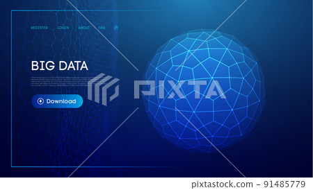 Technology sphere digital background. Cloud technology vector illustration. Sphere shield vector illustration. 91485779