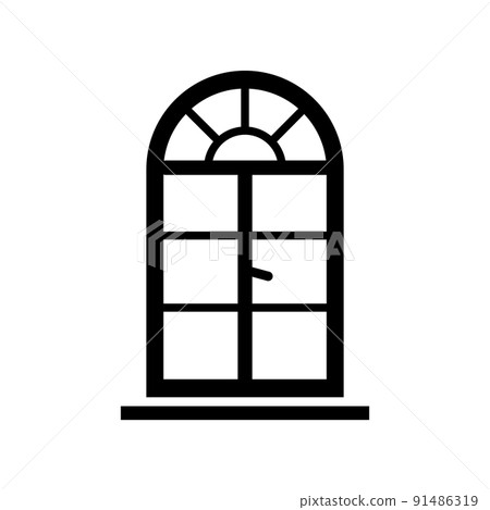 Windows icon, glyph style. round window frames Windows icon, glyph style. round window frames 91486319