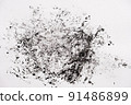 Abstract black white texture on white paper like a marble 91486899