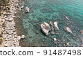 Crystal clear Lake Tahoe rocky shoreline near by Bonsai rock 91487498