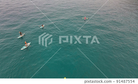Paddle boarding on the Lake Tahoe Paddle boarding on the Lake Tahoe 91487554