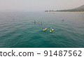 Paddle boarding on the Lake Tahoe 91487562