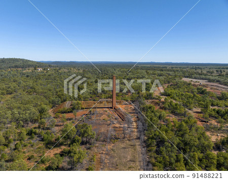 Restored Copperfield Copper Mine Stack Aerial 91488221