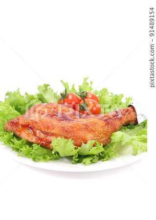 Roast chicken grilled chicken with a bright background 91489154