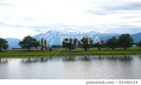 Joetsu pond and Mt. Myoko 91490254