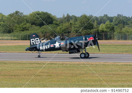 US Navy F4U-4 Corsair carrier-capable fighter landing 91490752