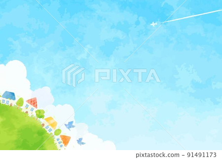 Calm cityscape landscape illustration 91491173