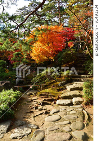 Autumn leaves of the former Saito family villa (Niigata Prefecture) Autumn leaves of the former Saito family villa (Niigata Prefecture) 91491234