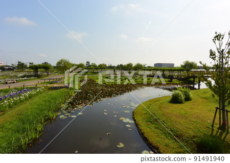 Scenery of flowing river 91491940