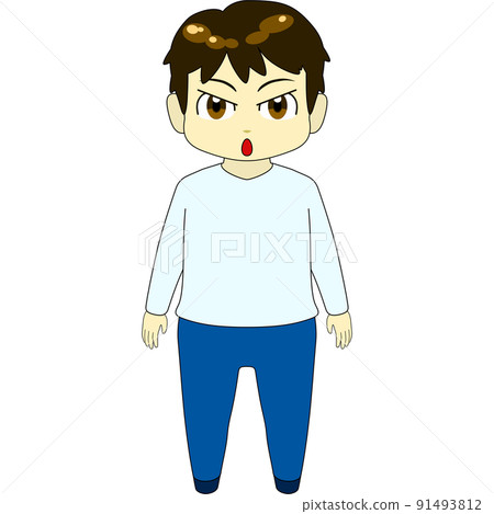 Chibi character illustration (male, front) Chibi character illustration (male, front) 91493812