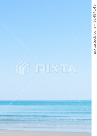Summer sea, sky and sandy beach landscape 91494149