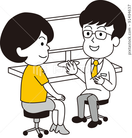 Male doctors and female patients undergoing medical examination Male doctors and female patients undergoing medical examination 91494637